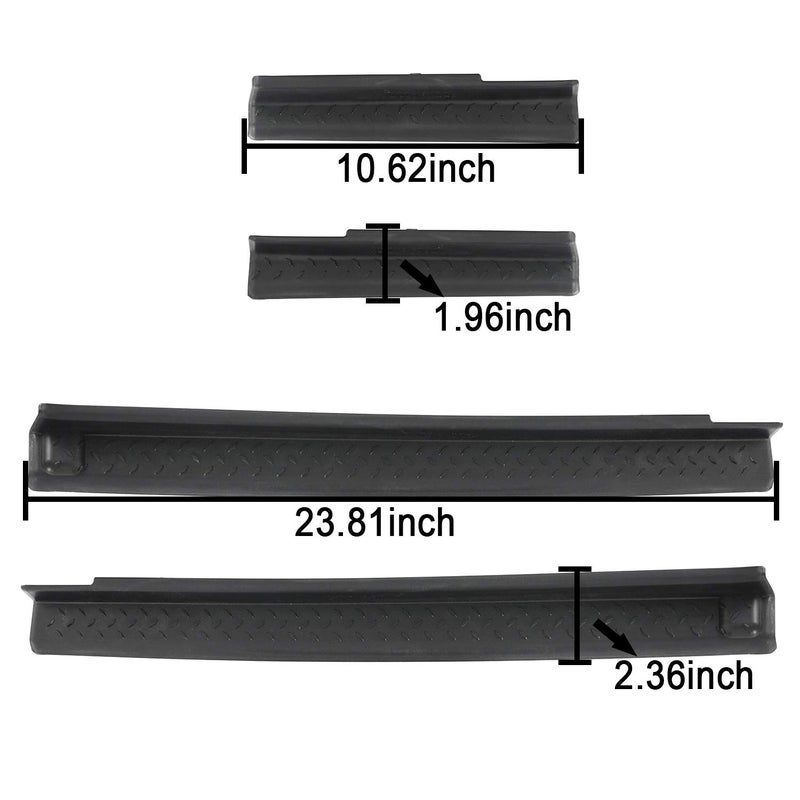 Hooke Road Wrangler JK Door Sill Entry Guard Black Thresholds Kit Compatible with Jeep JK Wrangler Unlimited 4-Door 07-18 - Image 5